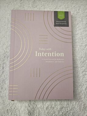 Green Inspired Today With Intention Guided Journal Gold Gilded Edges Purple